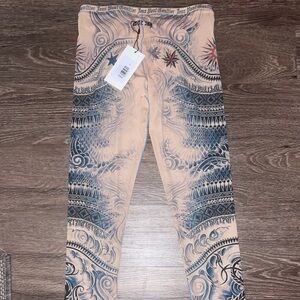 Jean Paul Gaultier Tattoo Flared Leggings sz M